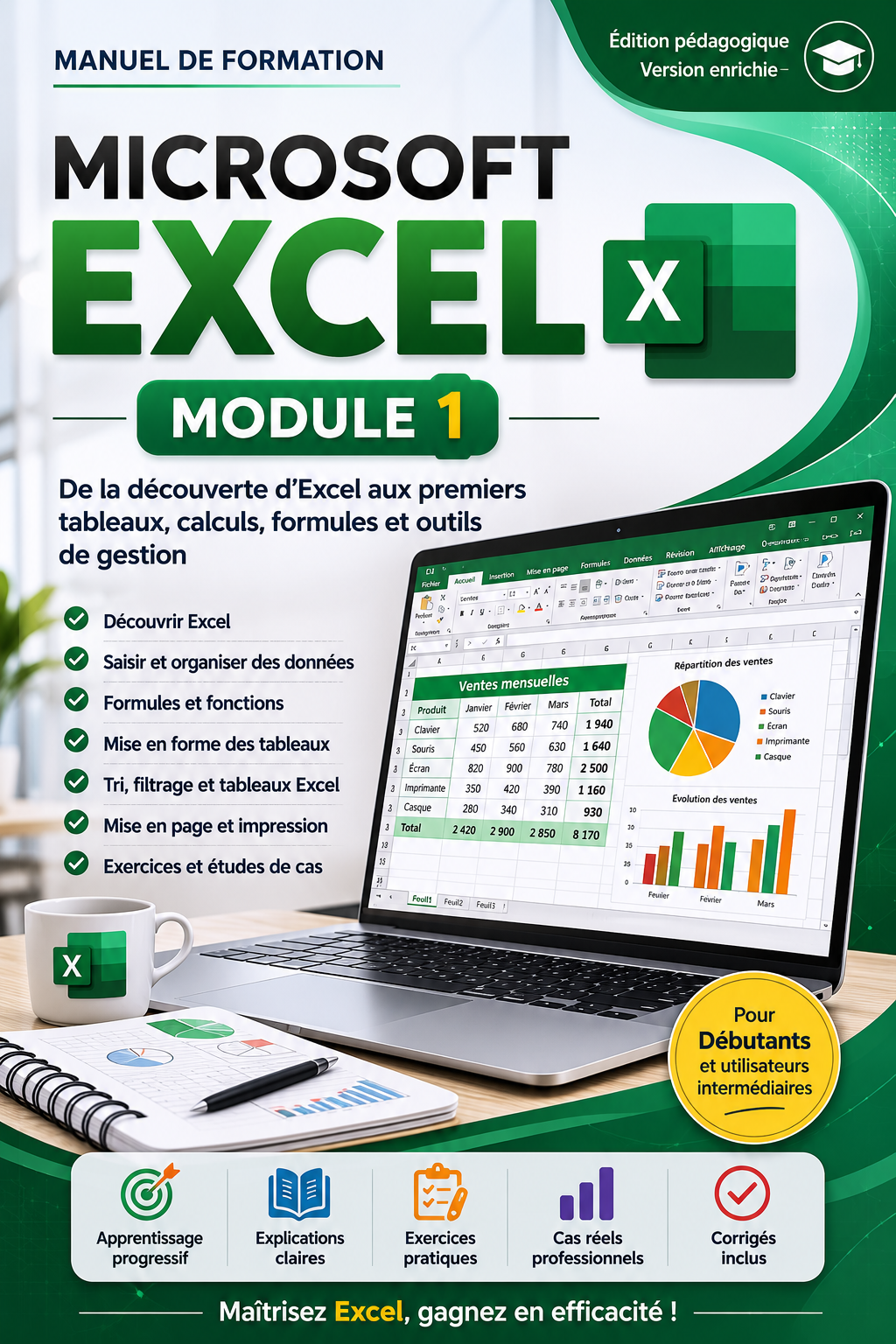Couverture du livre Formation Excel Module 1